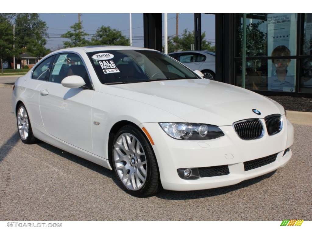 2008 3 Series 328i Coupe - Alpine White / Saddle Brown/Black photo #3