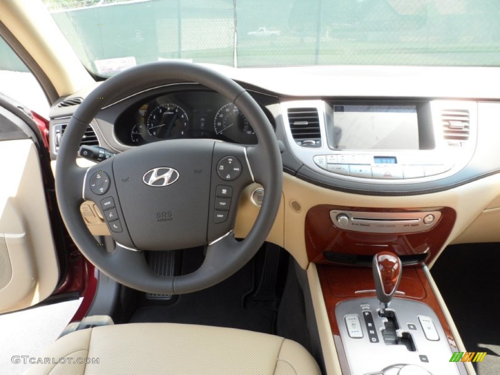 2012 Hyundai Genesis 3.8 Sedan Cashmere Dashboard Photo #53616303