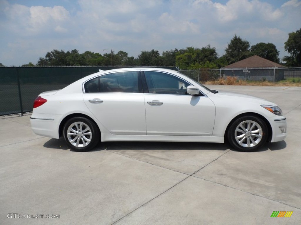 White Satin Pearl 2012 Hyundai Genesis 3.8 Sedan Exterior Photo #53616465
