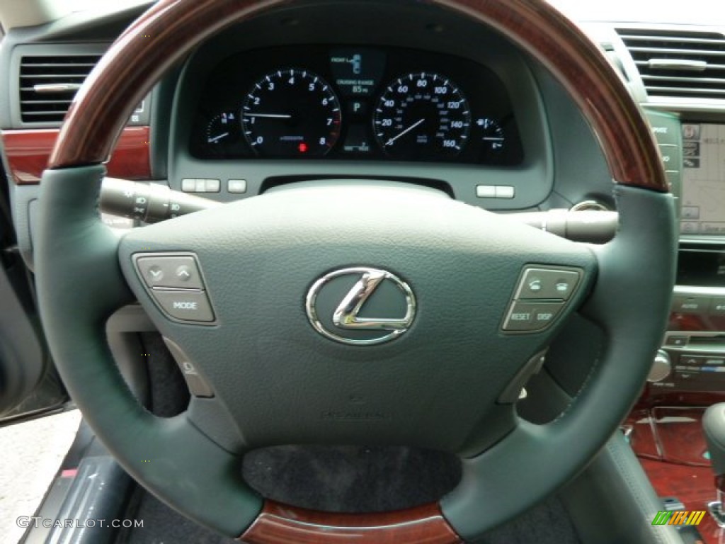 2011 Lexus LS 460 AWD Black Steering Wheel Photo #53617998