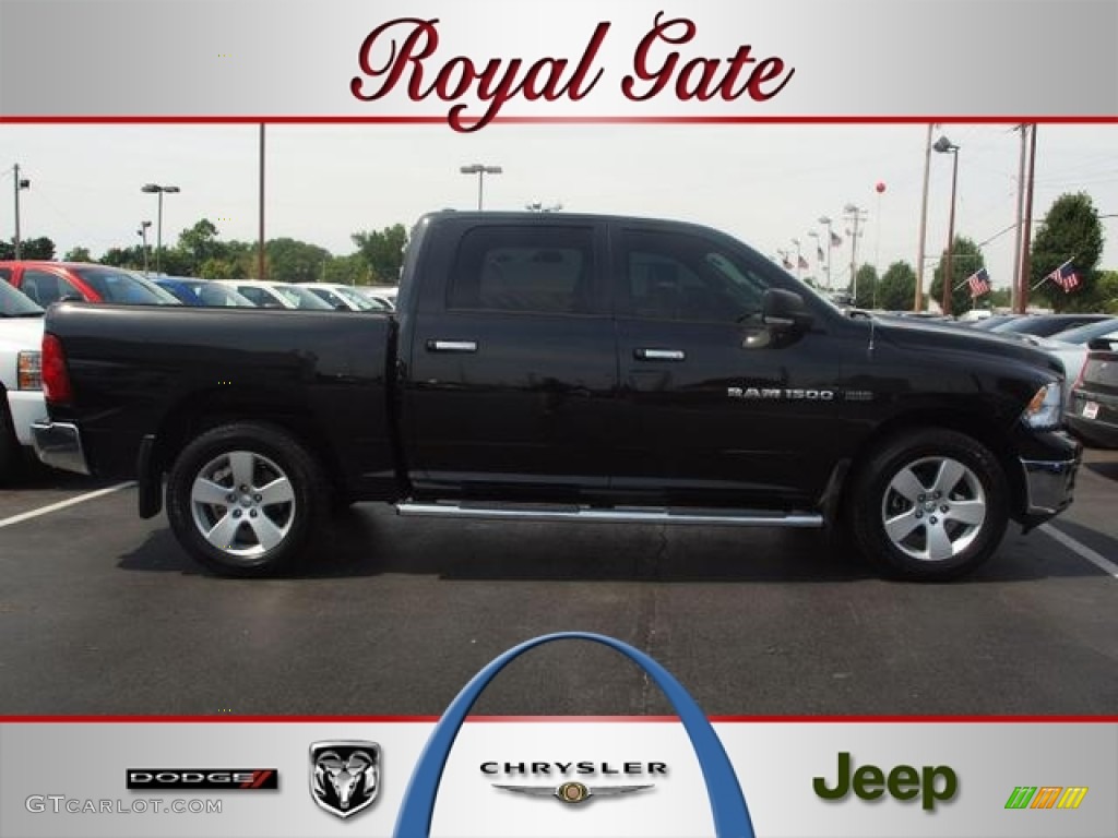 2011 Ram 1500 Big Horn Crew Cab 4x4 - Brilliant Black Crystal Pearl / Light Pebble Beige/Bark Brown photo #1