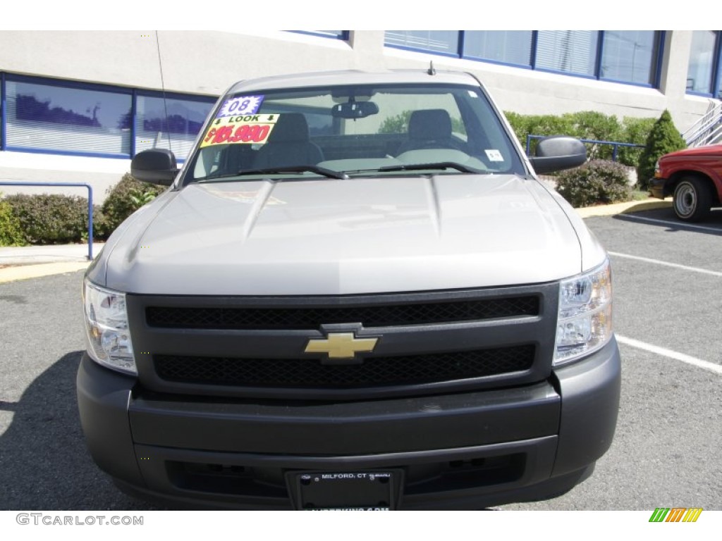 2008 Silverado 1500 Work Truck Regular Cab - Silver Birch Metallic / Dark Titanium photo #2