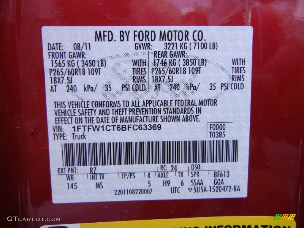 2011 F150 XLT SuperCrew - Red Candy Metallic / Steel Gray photo #13