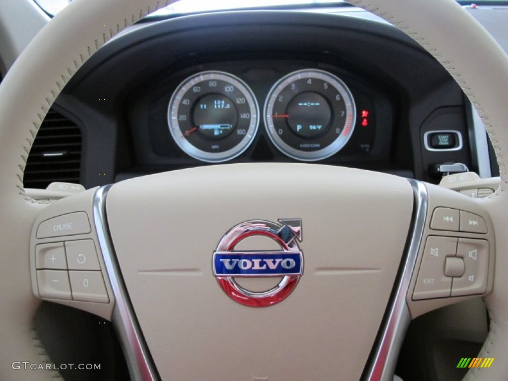 2012 Volvo XC60 3.2 Sandstone Steering Wheel Photo #53628628