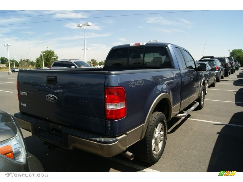 2004 F150 Lariat SuperCab 4x4 - Medium Wedgewood Blue Metallic / Tan photo #2