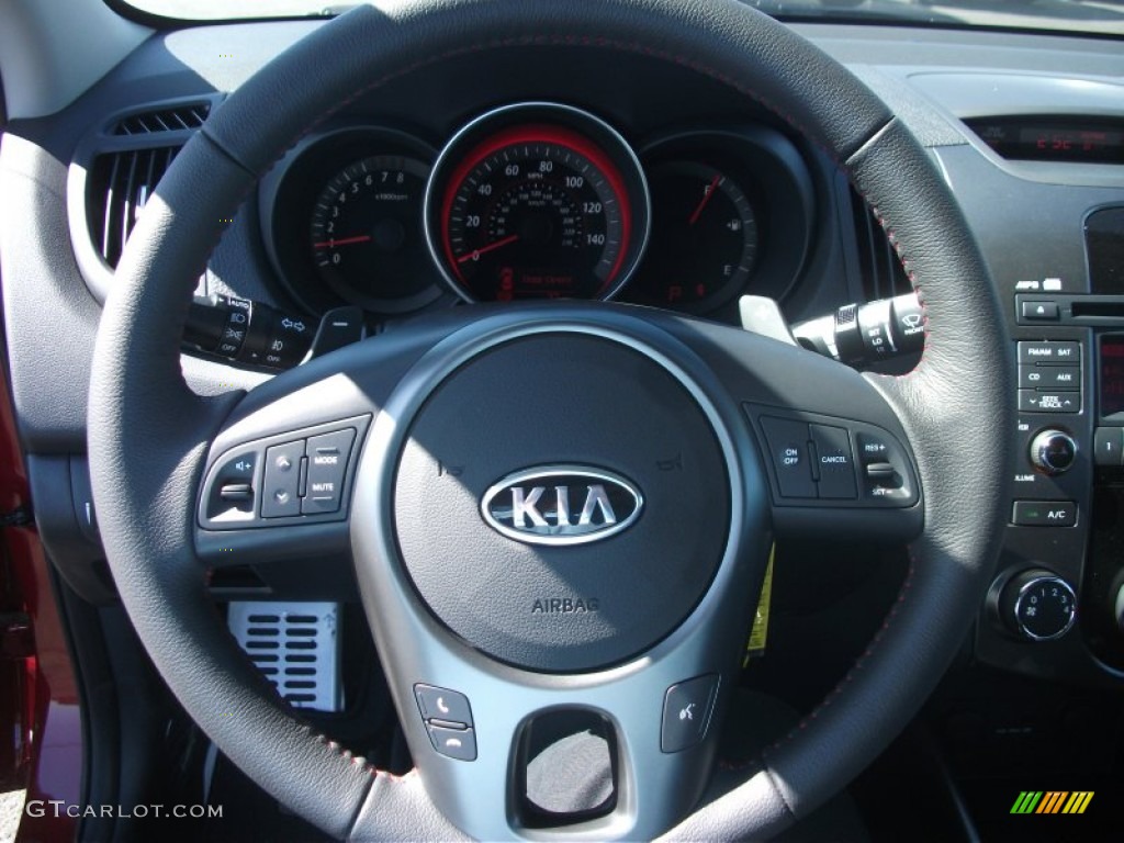 2012 Kia Forte SX Black Steering Wheel Photo #53630512