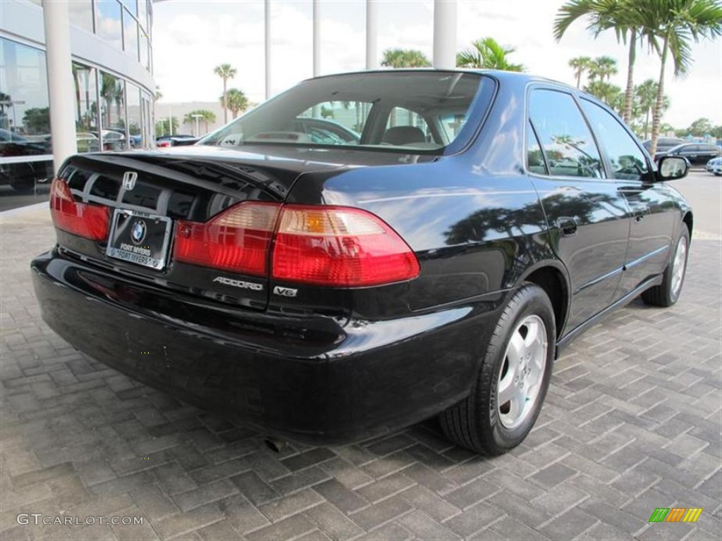 1999 Accord EX V6 Sedan - Flamenco Black Pearl / Gray photo #3
