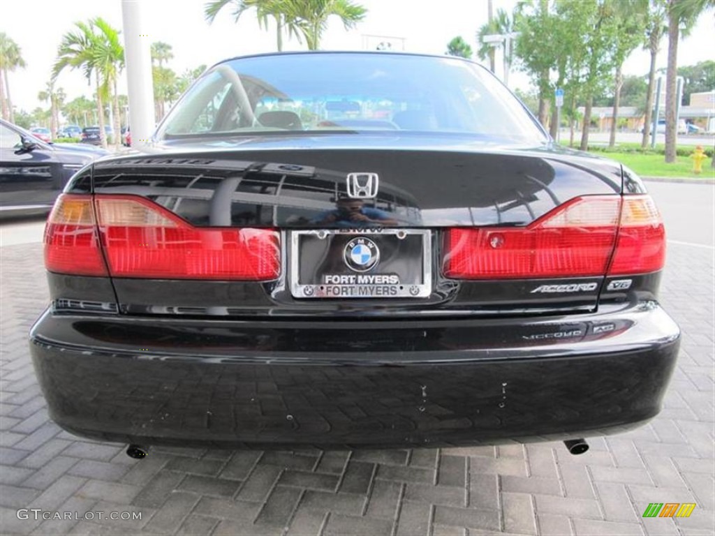 1999 Accord EX V6 Sedan - Flamenco Black Pearl / Gray photo #4
