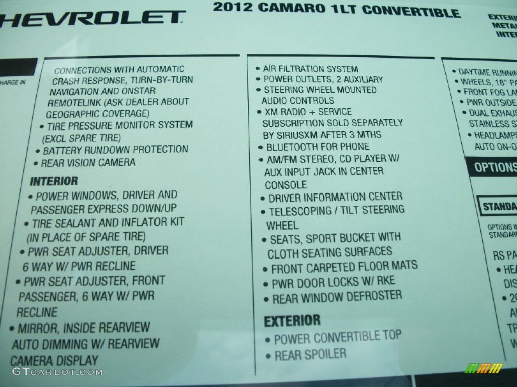 2012 Camaro LT/RS Convertible - Inferno Orange Metallic / Black photo #27
