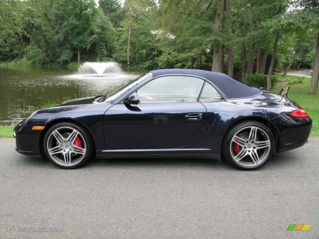 Midnight Blue Metallic 2009 Porsche 911 Carrera 4S Cabriolet Exterior Photo #53632730