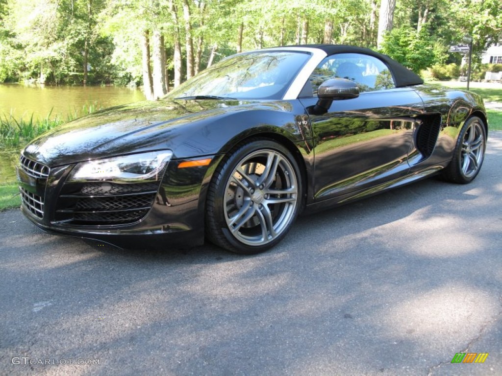 Phantom Black Pearl Effect 2011 Audi R8 Spyder 5.2 FSI quattro Exterior Photo #53632919