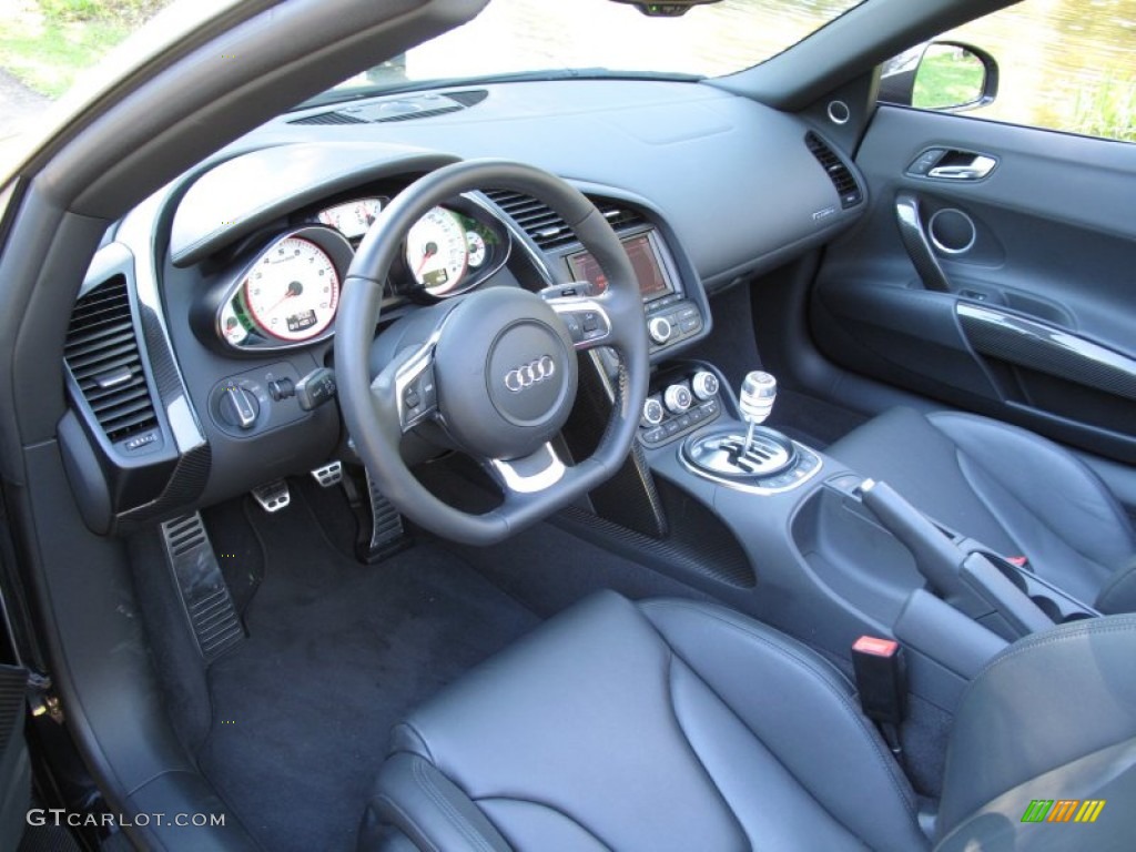 Black Fine Nappa Leather Interior 2011 Audi R8 Spyder 5.2 FSI quattro Photo #53633087