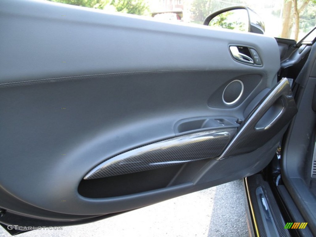 2011 Audi R8 Spyder 5.2 FSI quattro Black Fine Nappa Leather Door Panel Photo #53633106