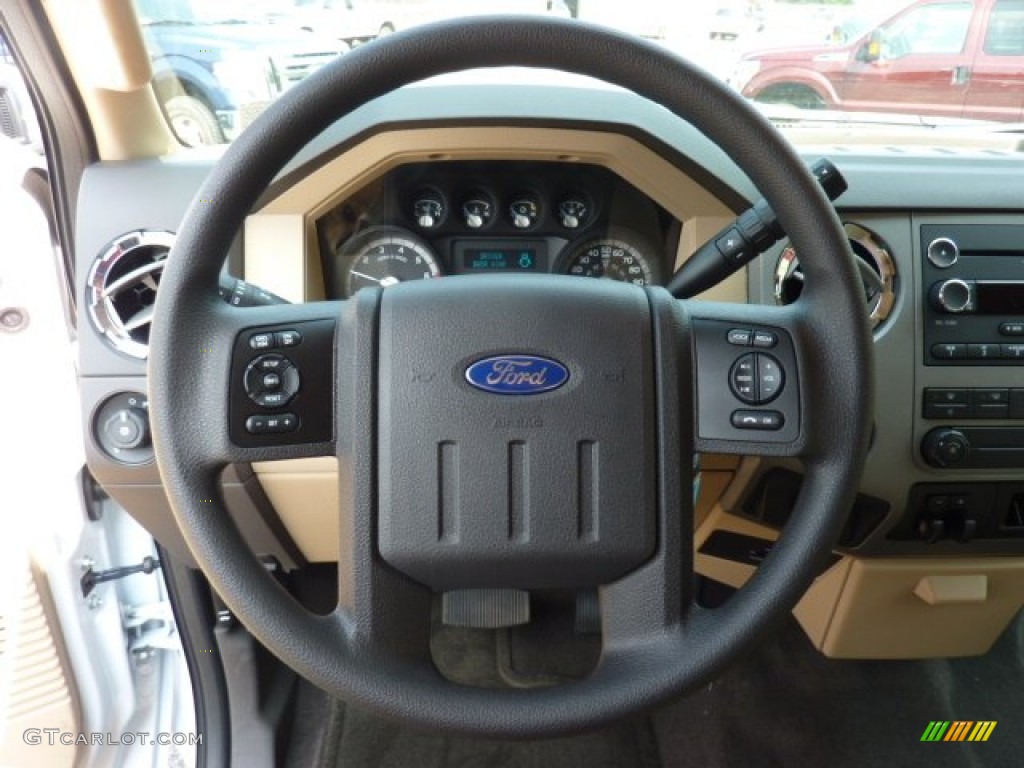 2012 Ford F250 Super Duty XLT SuperCab 4x4 Adobe Steering Wheel Photo #53633701