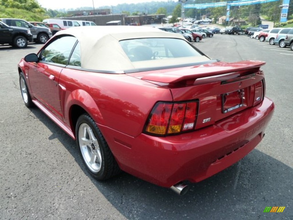 2001 Mustang Cobra Convertible - Laser Red Metallic / Medium Parchment photo #4