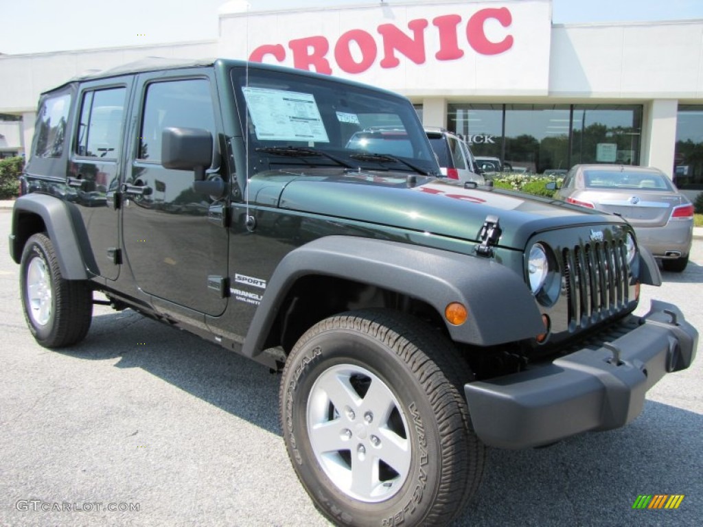 2012 Wrangler Unlimited Sport S 4x4 - Natural Green Pearl / Black photo #1