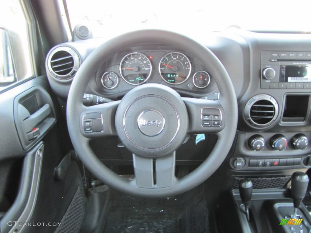 2012 Jeep Wrangler Unlimited Sport S 4x4 Black Steering Wheel Photo #53634989