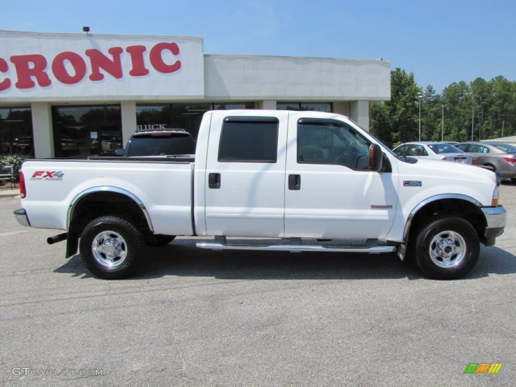 2003 F350 Super Duty Lariat Crew Cab 4x4 - Oxford White / Medium Flint photo #8