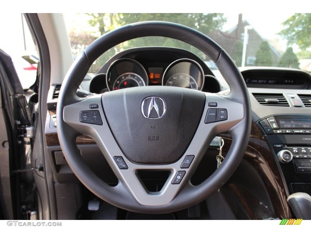 2010 Acura MDX Standard MDX Model Ebony Steering Wheel Photo #53635304