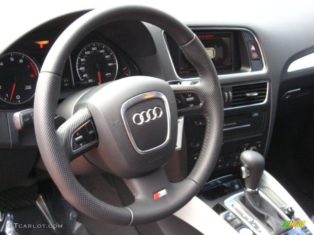 2012 Audi Q5 3.2 FSI quattro Black Steering Wheel Photo #53635899