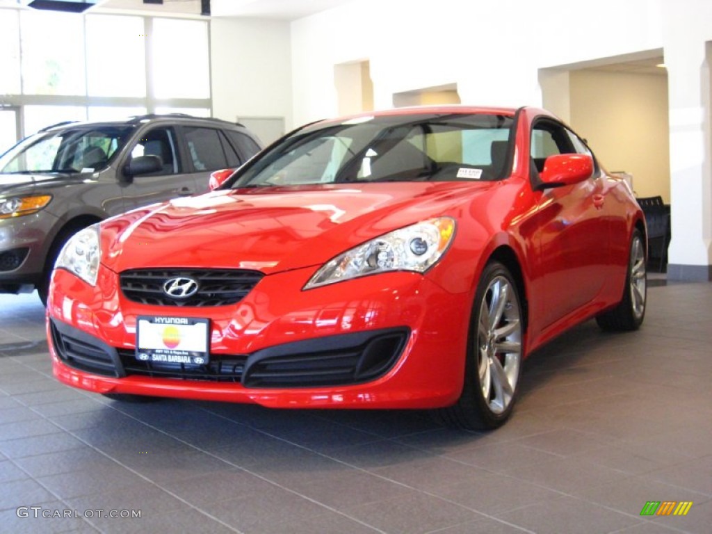 2012 Genesis Coupe 2.0T R-Spec - Tsukuba Red / Black Leather/Red Cloth photo #1