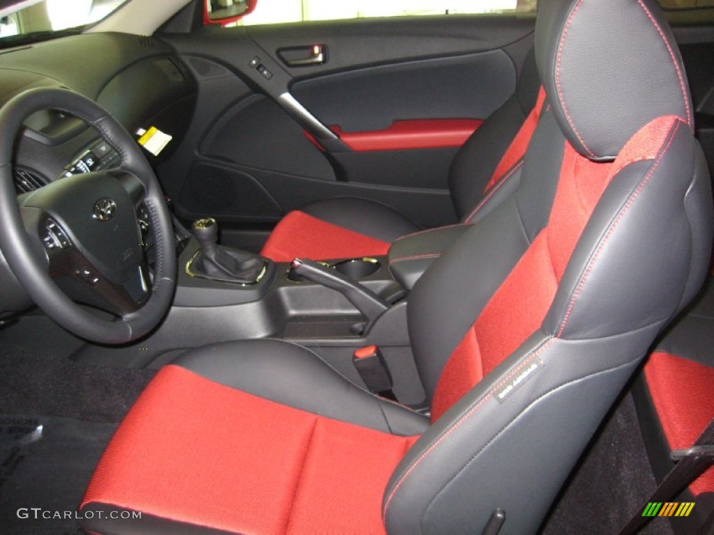 Black Leather/Red Cloth Interior 2012 Hyundai Genesis Coupe 2.0T R-Spec Photo #53636111