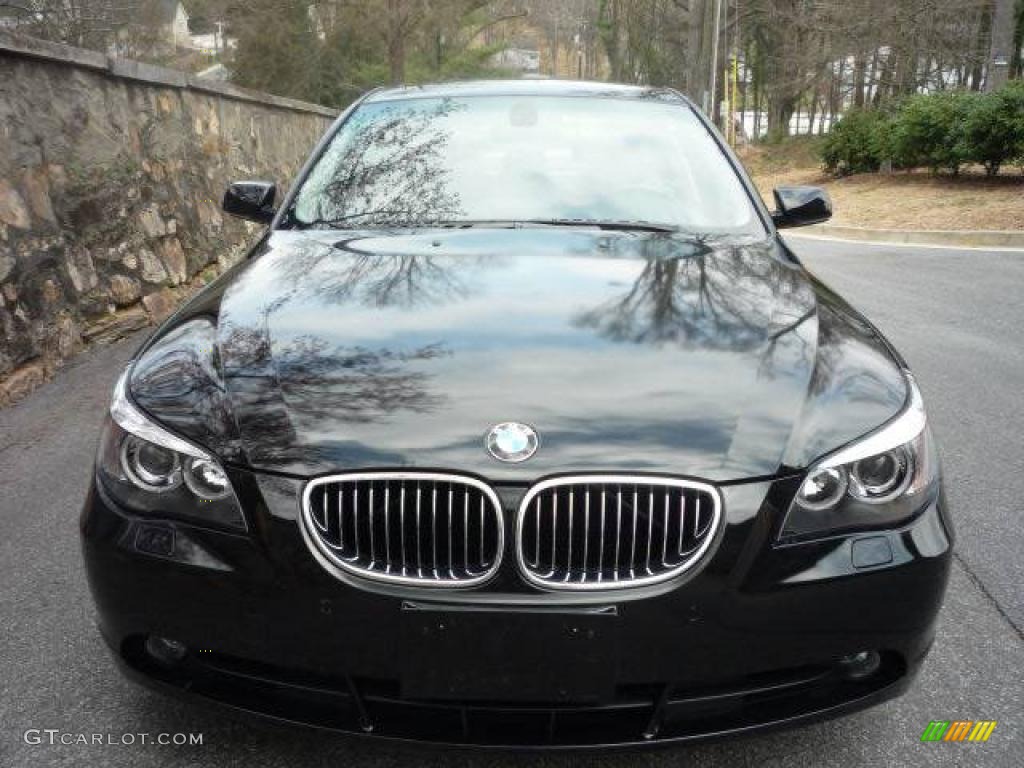 2006 5 Series 530i Sedan - Jet Black / Auburn Dakota Leather photo #3