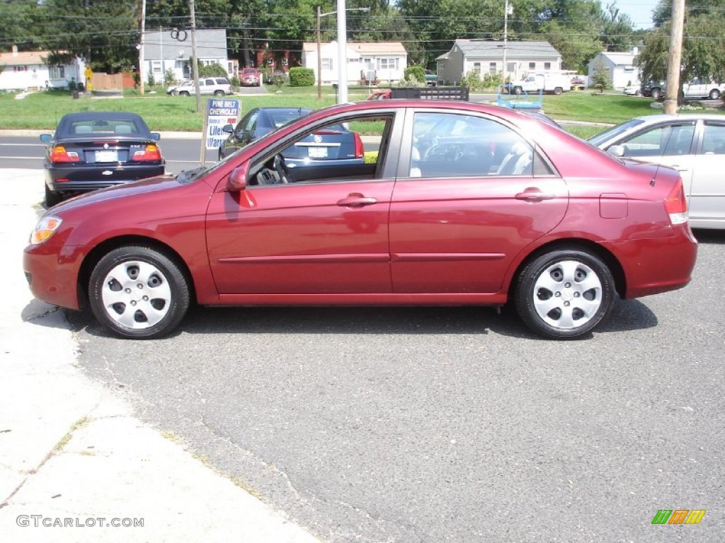 Radiant Red 2007 Kia Spectra EX Sedan Exterior Photo #53637110