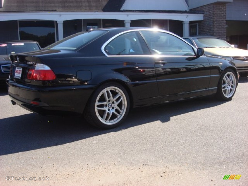 2004 3 Series 330i Coupe - Jet Black / Grey photo #4