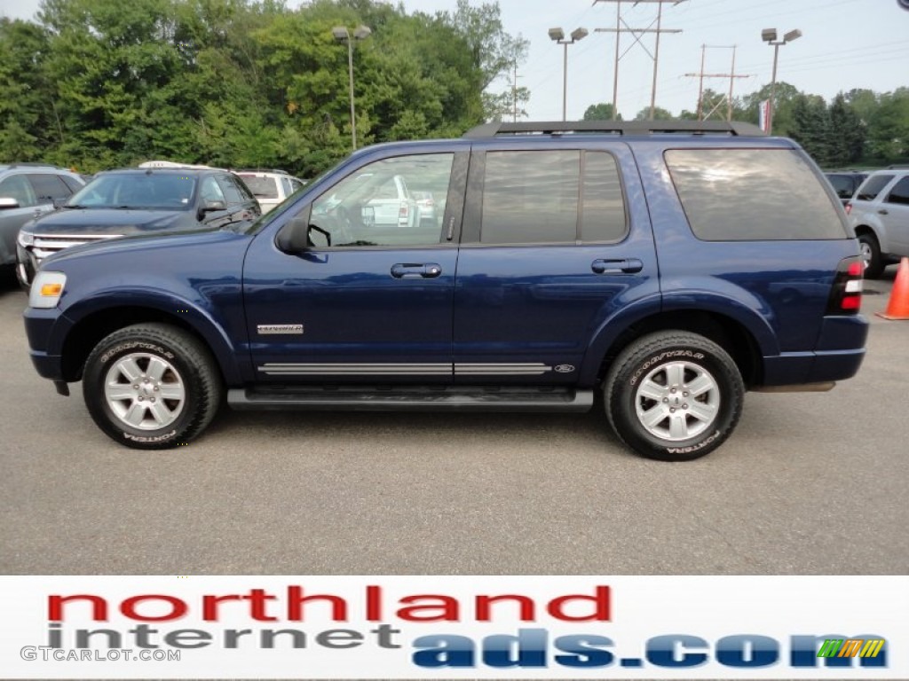 2008 Explorer XLT 4x4 - Dark Blue Pearl Metallic / Black/Stone photo #5