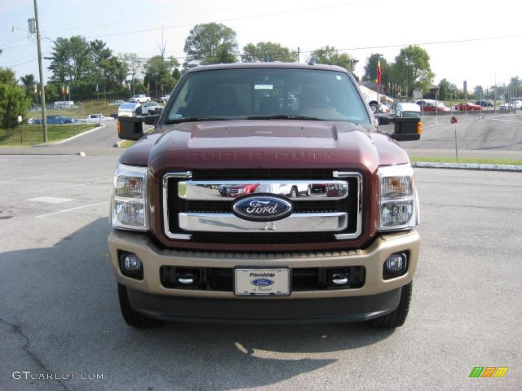 2012 F350 Super Duty King Ranch Crew Cab 4x4 - Autumn Red / Chaparral Leather photo #3