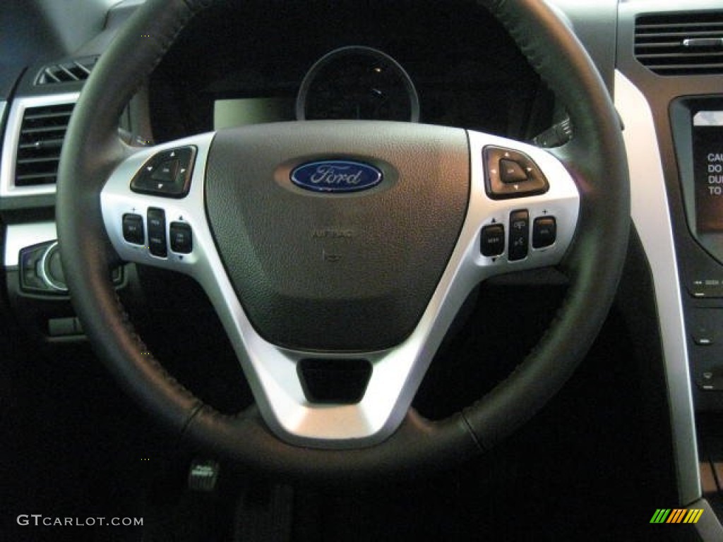 2012 Ford Explorer XLT 4WD Charcoal Black Steering Wheel Photo #53649204