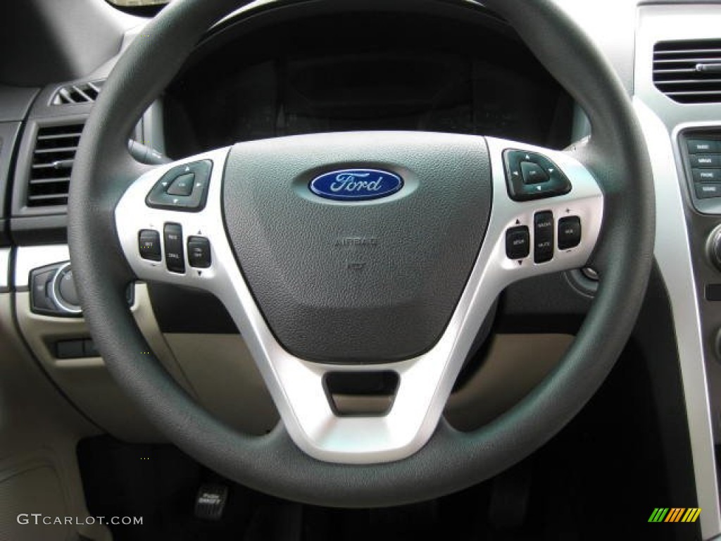 2012 Ford Explorer 4WD Medium Light Stone Steering Wheel Photo #53649558