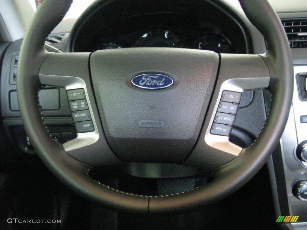 2012 Ford Fusion SEL V6 Charcoal Black Steering Wheel Photo #53650080