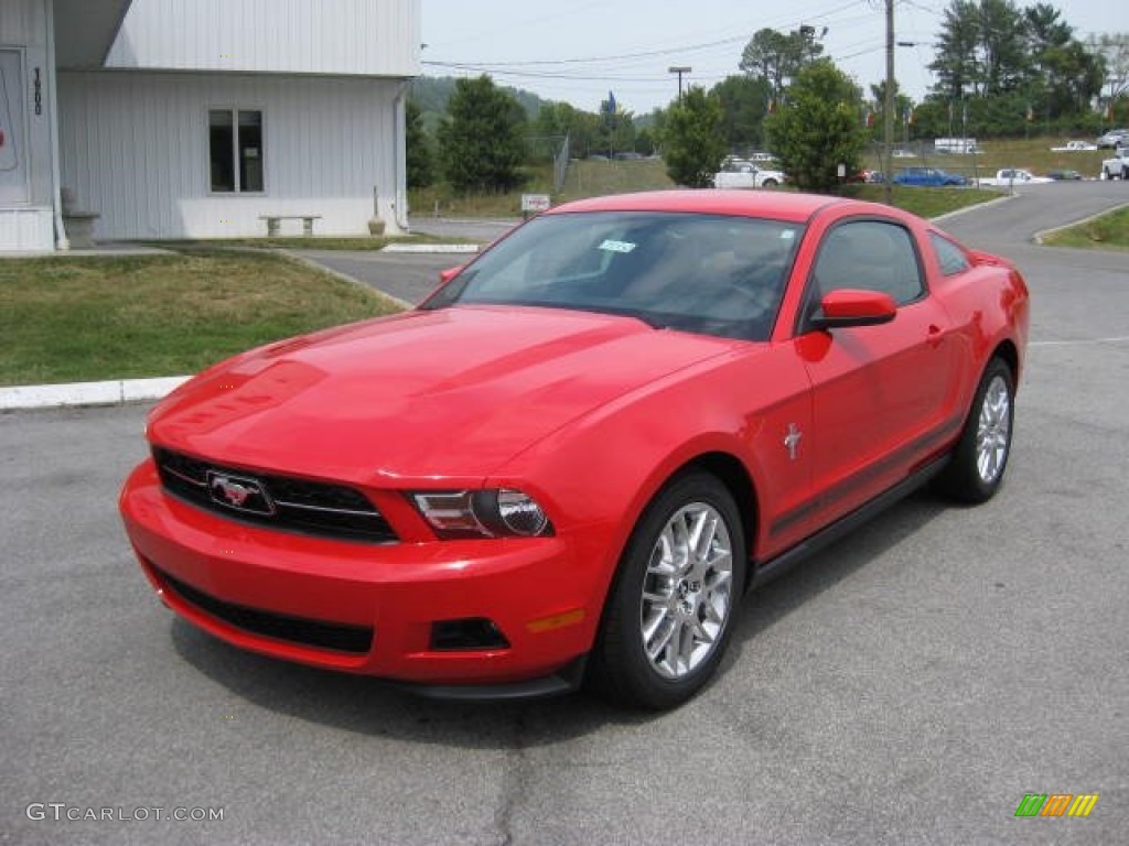 2012 Mustang V6 Premium Coupe - Race Red / Saddle photo #2