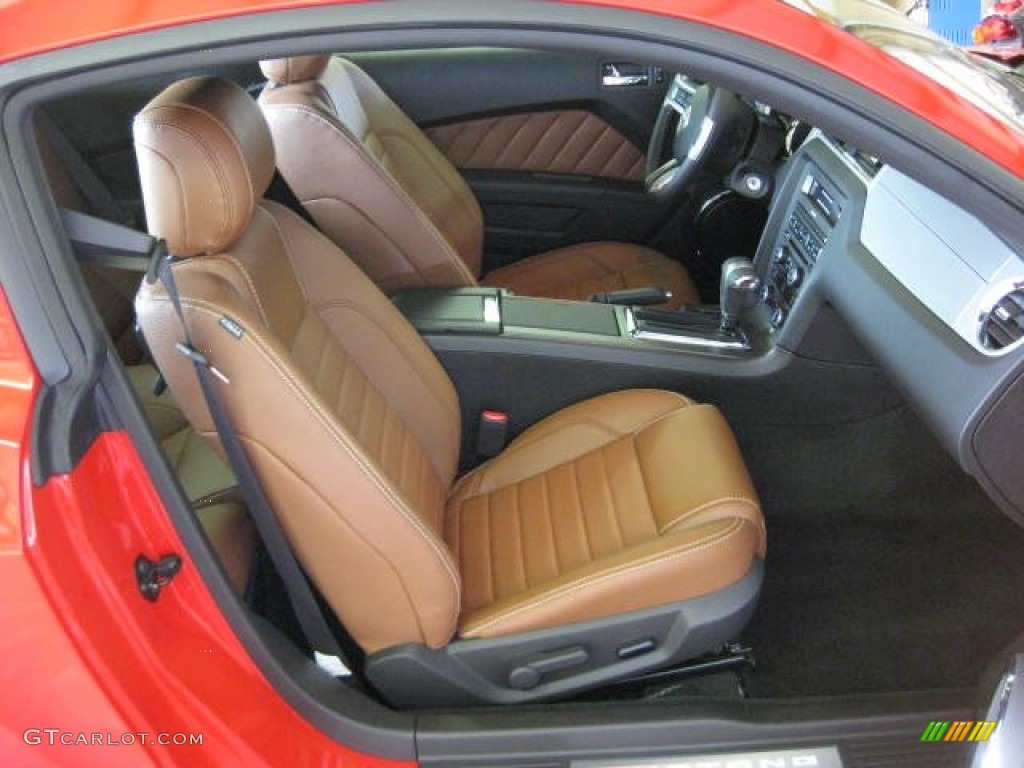 2012 Mustang V6 Premium Coupe - Race Red / Saddle photo #15