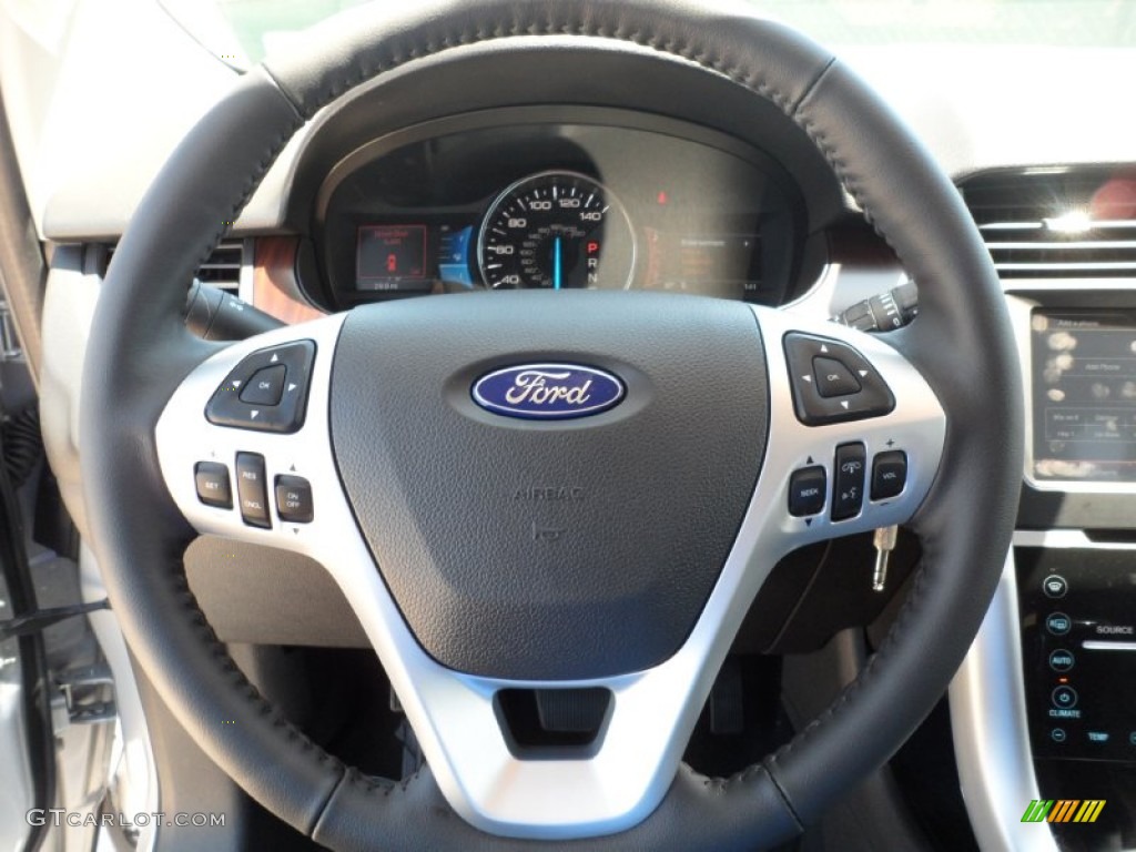 2012 Ford Edge Limited Charcoal Black Steering Wheel Photo #53651801