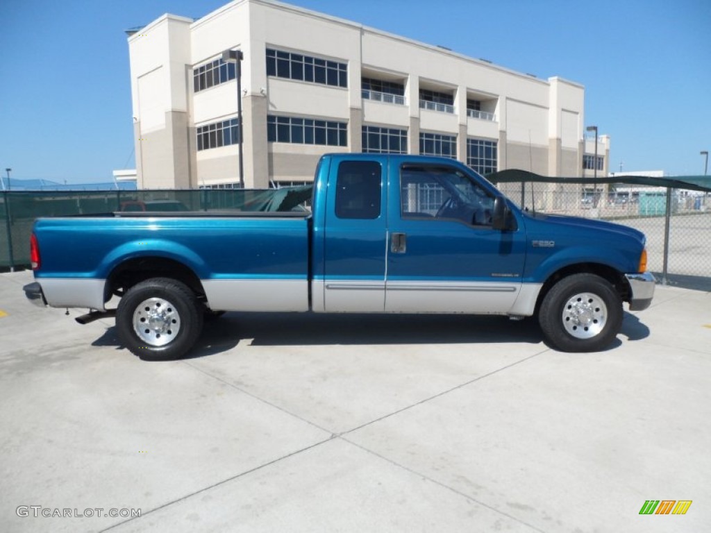 Island Blue Metallic 2000 Ford F250 Super Duty XLT Extended Cab Exterior Photo #53651991