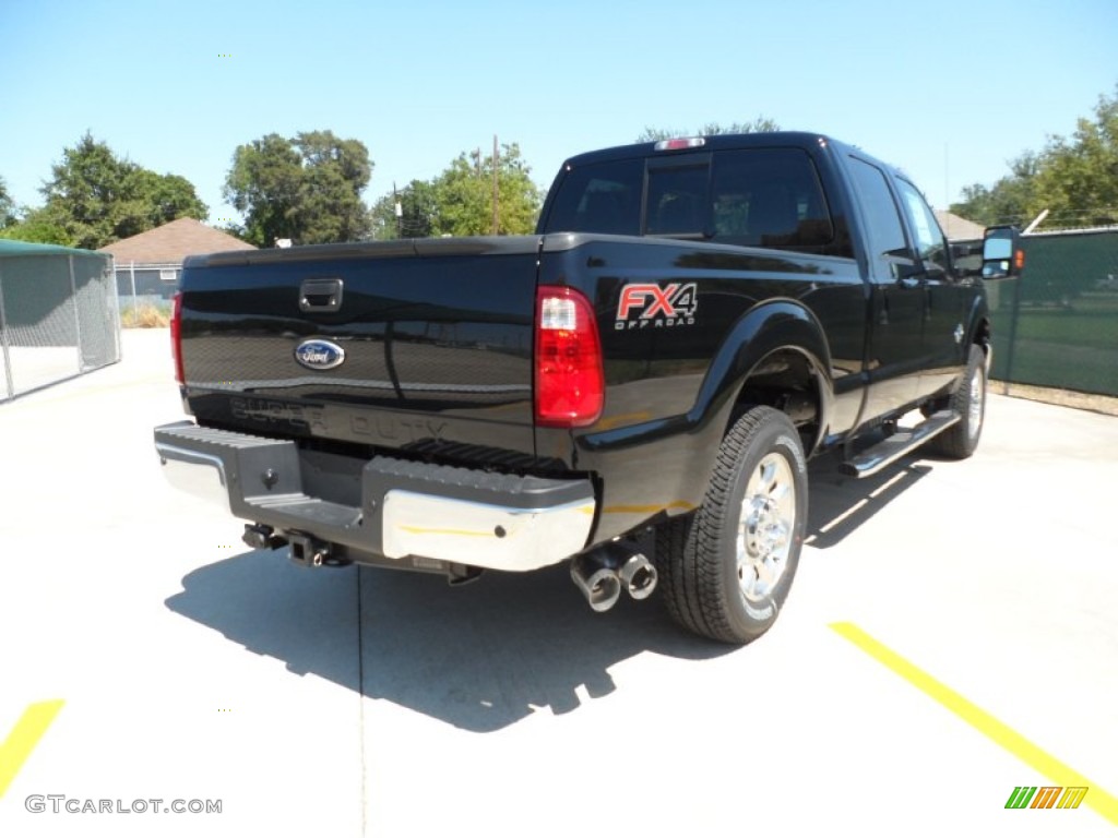 2012 F250 Super Duty Lariat Crew Cab 4x4 - Black / Black photo #3