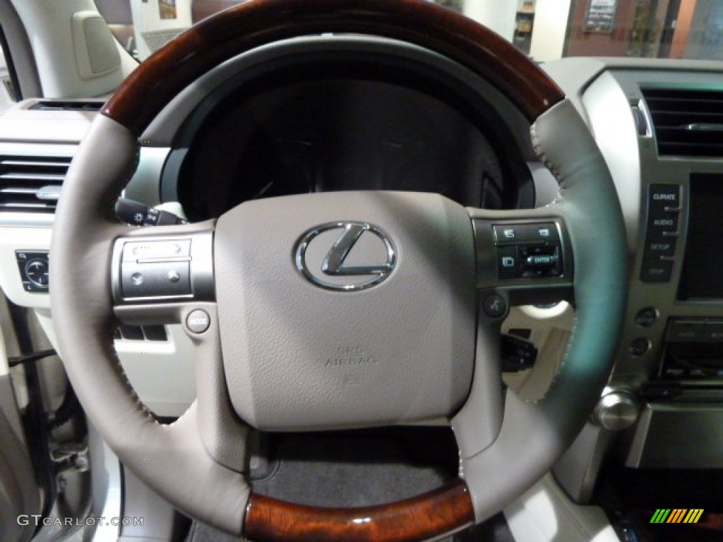 2011 Lexus GX 460 Ecru/Auburn Bubinga Steering Wheel Photo #53654630
