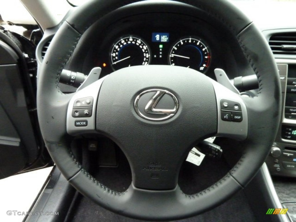 2011 Lexus IS 250 AWD Black Steering Wheel Photo #53654950