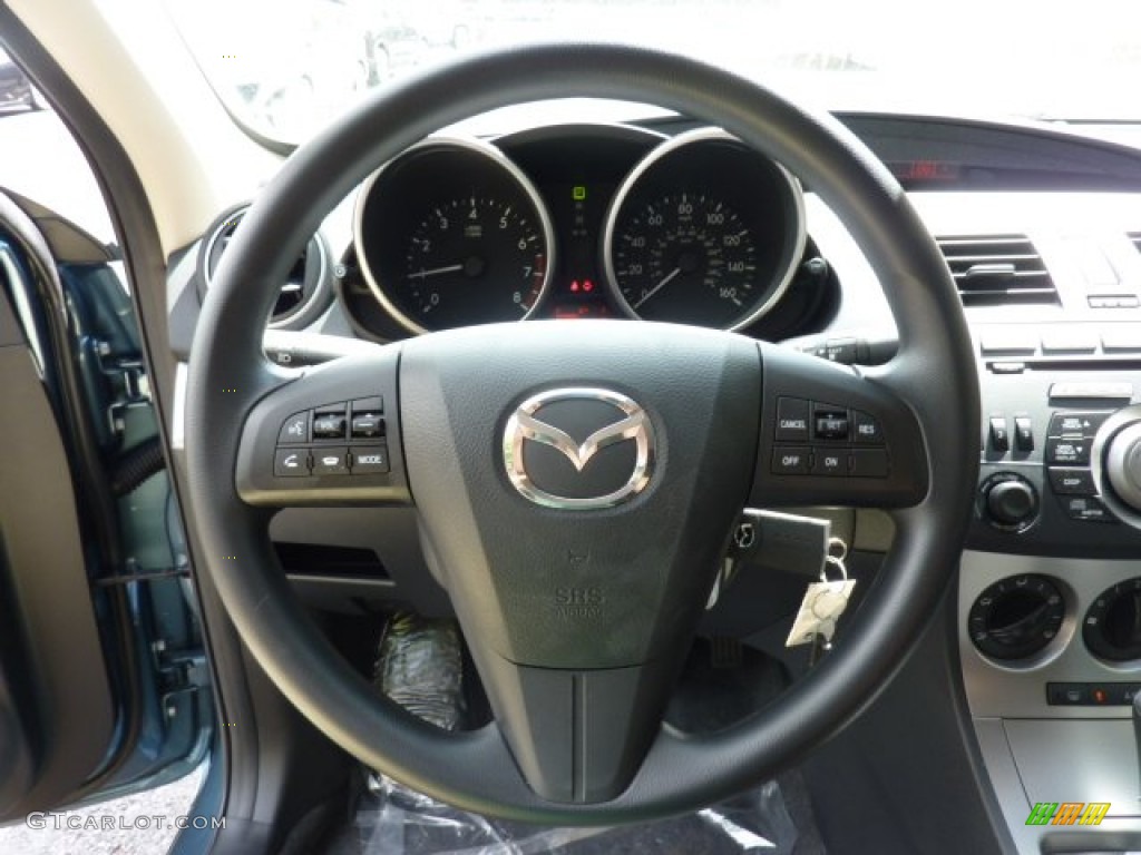 2011 Mazda MAZDA3 i Touring 4 Door Black Steering Wheel Photo #53655098