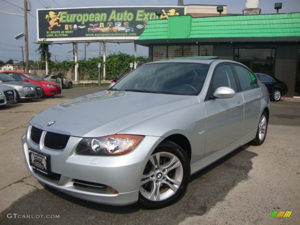 2008 3 Series 328xi Sedan - Titanium Silver Metallic / Black photo #1