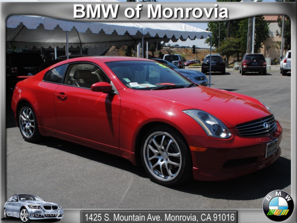 2005 G 35 Coupe - Laser Red / Stone photo #1