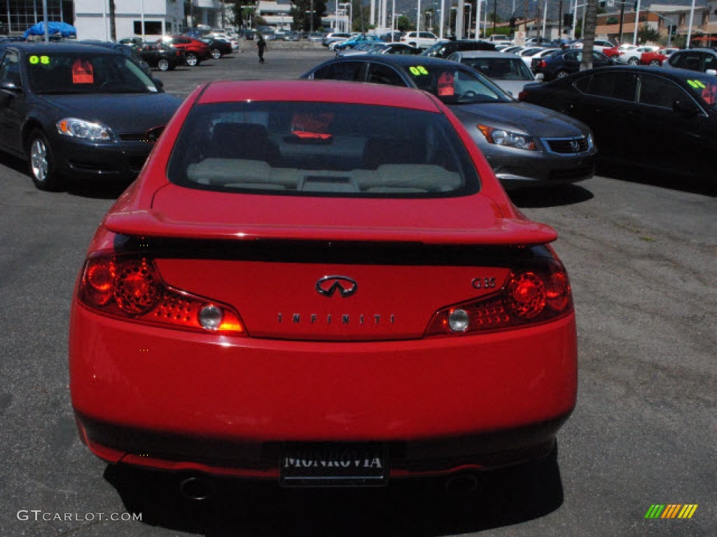 2005 G 35 Coupe - Laser Red / Stone photo #9