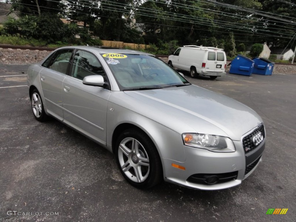 Light Silver Metallic 2008 Audi A4 2.0T quattro S-Line Sedan Exterior Photo #53659202