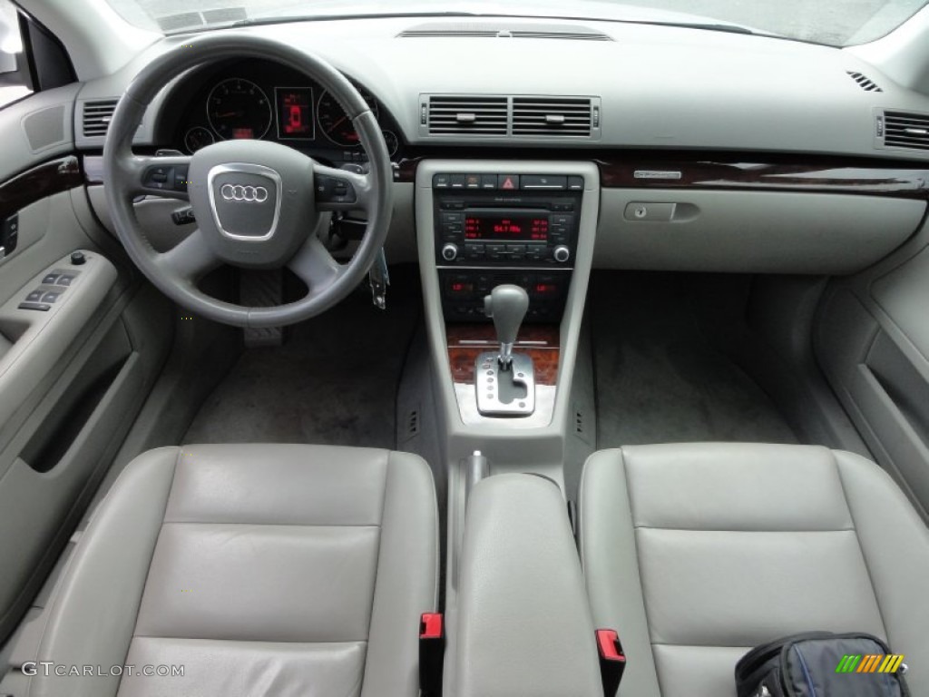 2008 Audi A4 2.0T quattro S-Line Sedan Light Gray Dashboard Photo #53659476