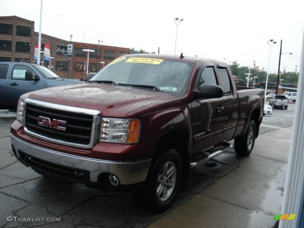 2008 Sierra 1500 SLE Extended Cab 4x4 - Sonoma Red Metallic / Ebony photo #4
