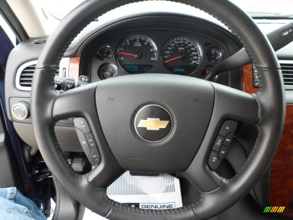 2009 Chevrolet Tahoe LT XFE Ebony Steering Wheel Photo #53659993