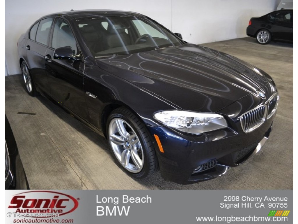 2011 5 Series 535i Sedan - Carbon Black Metallic / Black photo #1